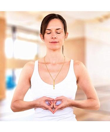 Oralgos Fashionable Breathing Necklace | Stylish Mindfulness Choker for Peace & Stress Relief | Gold Stainless Steel Jewelry - Buy Online on GoSupps.com