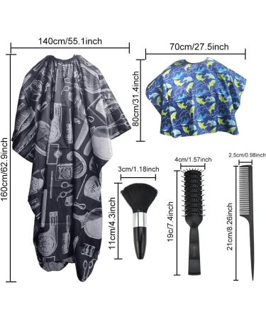 Ottymo Hair Cutting Captain Set | Adjustable Dolphin Pattern Salon Cape & Neck Brush | Professional Hairdressing for Adults & Kids - Buy Online on GoSupps.com