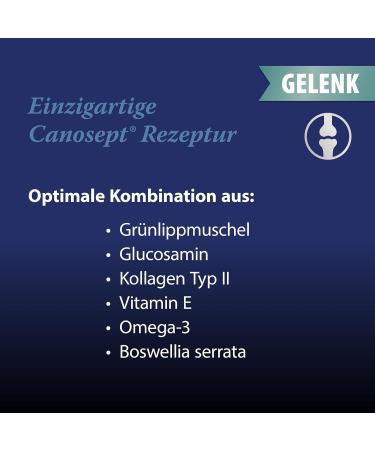 Canosept Joint Tablets for Dogs - Unique Formula with Green Lipped Mussel Glucosamine & Omega 3 - 80 Tablets for Joint & Bone Health Osteoarthritis Relief - Buy Online on GoSupps.com