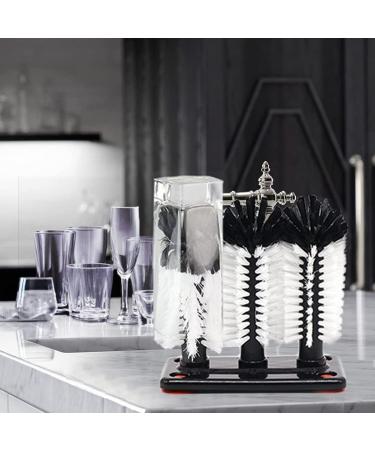 siyewio Water Bottle Cleaning Brush Glass Cup Washer with Suction Base 3 Bristle Brush for Beer Cup Long Leg Cup - Buy Online on GoSupps.com