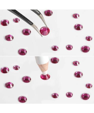Beadsland Rhinestones for Makeup 8 Sizes 2500pcs Glass Flatback Rhinestones Eye Gems for Nails Crafts with Tweezers and Wax Pencil Fuchsia SS4-SS30 - Buy Online on GoSupps.com