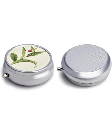 Travel Pill Box with Red Flowers - 3 Compartment Portable Pill Organizer for Purse & Pocket | Small Medicine Case for Easy Travel - Buy Online on GoSupps.com