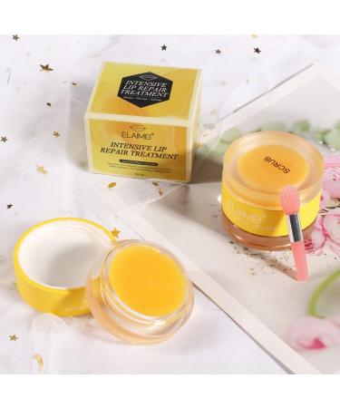 Lip Sleeping Mask & Scrub Duo for Repairing Dry, Cracked Lips - Orange Lip Moisturizer Treatment - Buy Online on GoSupps.com
