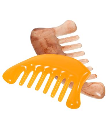 LALAFINA 2pi ces Lot de Peignes de Massage pour Chevelu Outil de Massage par Grattage Guasha et Planche Gratter 10.50X5.50X2.00CM Assorted Color