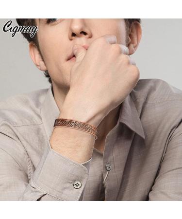 Cigmag 9X Mens Copper Bracelet - Ultra Strength Magnet, 99% Pure Copper, Adjustable Brazaletes Cuff Bangles - Father's Day Gift (Copper Axe Pattern) - Buy Online on GoSupps.com