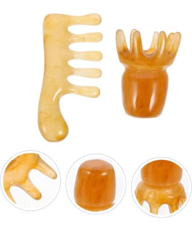 Magiclulu 6 STK Resin Massage Combs - Scalp & Head Massage Tools | Gua Sha Facial Scratching Tool for Relaxation - Buy Online on GoSupps.com