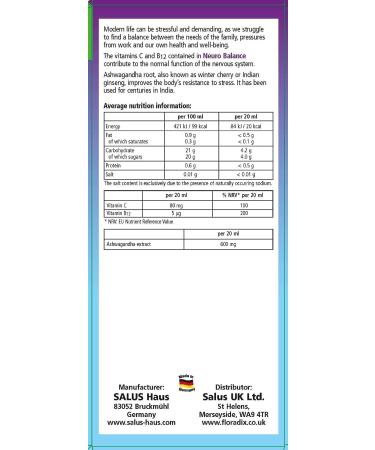  Tudor Floradiix Neuro Balance with Ashwagandha 2 x 250 ml Total 500 ml - Buy Online on GoSupps.com