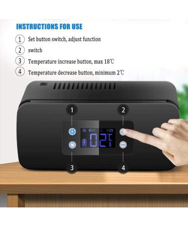 Insulin Cooler 2-8 C Portable Fridge with 10200mAH Lithium Battery Camping Fridge Refrigerated Insulin/interferon/Growth Hormone/Vaccine/Eye Drops and Other Medicines - Buy Online on GoSupps.com