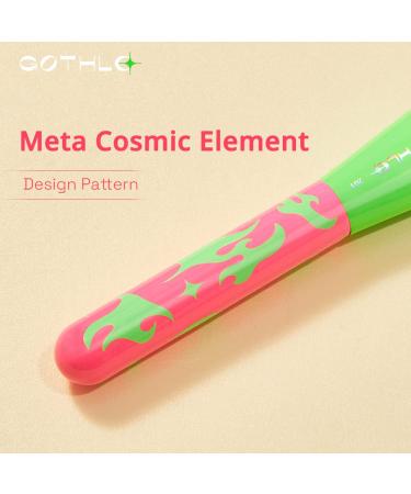 GOTHLO Pink Rainbow Makeup Brush | Professional Rounded Slant Brush for Blush Bronzer Contouring | Portable Neon City Kabuki Brush for Travel - Buy Online on GoSupps.com