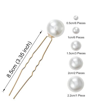 Sweetv 18Pcs Pearl Wedding Hair Pins Set - Bridal Hair Accessories for Brides in Gold - Buy Online on GoSupps.com