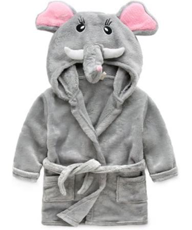 Feiliandajj Unisex Baby Toddler Fleece Bathrobe - Cute Animal Ears Soft Hooded Terry Robe for Boys & Girls (Ages 1-6) - Dark Gray - Buy Online on GoSupps.com