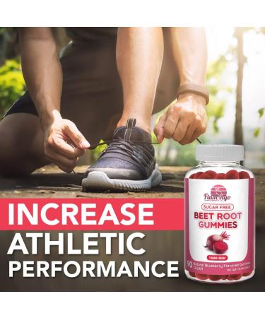 Buy Sugar Free Beet Root Gummies - 1500 mg Nitric Oxide Booster for Energy & Performance - 90 Chewable Beets for Blood Flow & Circulation - Buy Online on GoSupps.com