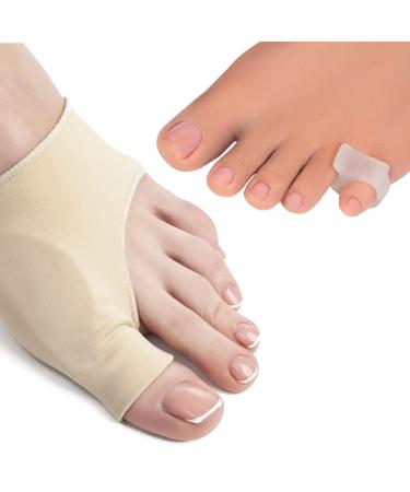 5 Stars United Bunion Corrector and Bunion Relief Sleeve - 2-Pack Gel Pads and Toe Separators Hammer Toe Straightener - 4-Pack Pinky Toe Bundle