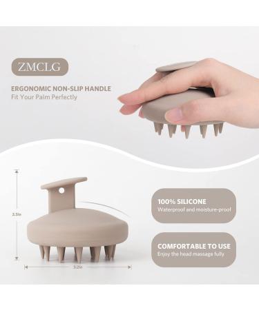 ZMCLG Silicone Scalp Massage Brush - Peeling Head Massage & Hair Growth Stimulator | Wet & Dry Shampoo Brush in Beige - Buy Online on GoSupps.com