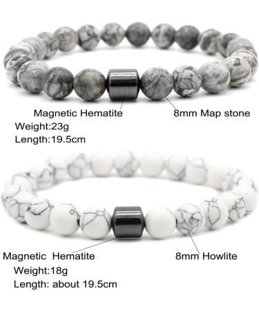 WOBBLO 2 PCS Smoking Cessation Bracelet men and women quit smoking bracelet Helps Relieve Anxiety Frustration Irritability Triple men and women Power Therapeutic Bracelet 8mm White+grey - Buy Online on GoSupps.com