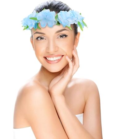 Healeved 1pc Simulated Flower Headband Elegant Lifelike Wreath Garland Headband Headwear Blue - Buy Online on GoSupps.com