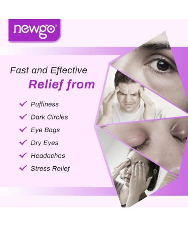NEWGO Cold Eye Mask - Reusable Hot Cold Therapy Cooling Eye Mask for Puffy Eyes, Migraine, Dark Circles, Dry Eyes, Swollen Eyes, Sinus Pain - Light Purple - Buy Online on GoSupps.com