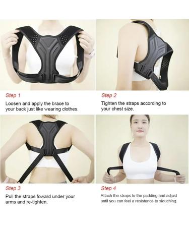 Adjustable Posture Corrector Back Support Belt Spine Back Shoulder Brace Support Belts Adult black M - Buy Online on GoSupps.com