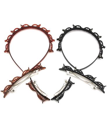 6PCS Double Bangs Hairstyle Hairpin Headband for Girls & Women - Korean Fashion Twist Plait Hair Clip Tool - Buy Online on GoSupps.com