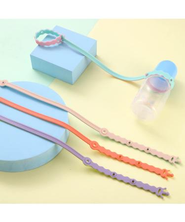 4 Pcs Adjustable Silicone Toy Clips for Baby Pacifier, Feeding Bottle & More - Safety Straps for Stroller, High Chair & Cribs - Buy Online on GoSupps.com