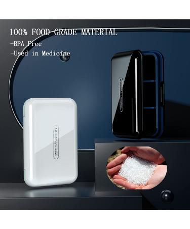 DUBSTAR Small Waterproof Travel Pill Organizer - 6 Compartment Portable Pill Box for Medicine - Pocket Purse Vitamin Holder Container in Black - Buy Online on GoSupps.com