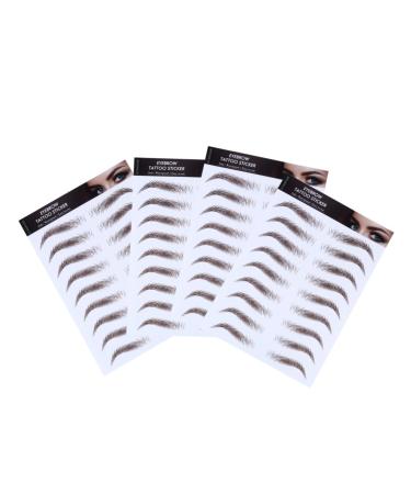 POPETPOP 4pcs Eyebrow Stickers Waterproof Makeup Authentic Eyebrows Stickers Artificial Eyebrow Makeup Tools