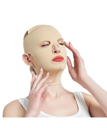 V Line Cheek Chin Slimming Belt - Facial Massage Shaper Reusable Breathable Full Face Strap for Skin Lifting & Facial Shaping (L) - International Shipping Available - Buy Online on GoSupps.com