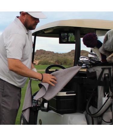 STICKIT Magnetic Golf Towel Gray - Premium Microfiber with Deep Waffle Pockets | Industrial Strength Magnet | Pack of 1 - Buy Online on GoSupps.com