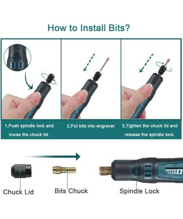 USB Cordless Electric Engraving Pen Kit - Mini 3-Speed Rotary Etching Machine for Jewelry, Wood, Glass - 42pcs Engraver Tools for Metal - Includes 30 Bits & Stencil - Buy Online on GoSupps.com