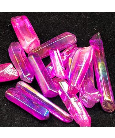 100g Rainbow Aura Titanium Crystal Strip Quartz Crystal Rough Stone Polished Crystal Strip for Decoration