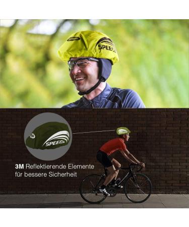 Landjoy Waterproof Bicycle Helmet Cover - Rain Protection with Reflectors Wind-Repellent & Breathable - 2 Green - Buy Online on GoSupps.com
