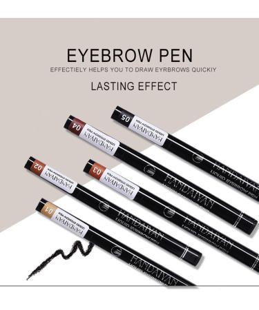 AKARY Tattoo Eyebrow Pen - 4-Fork Liquid Pencil, Micro-Fork Tip Applicator, 3D Natural Wild Eyebrow Maker, Waterproof & Sweat-Proof - Dark Brown - Buy Online on GoSupps.com