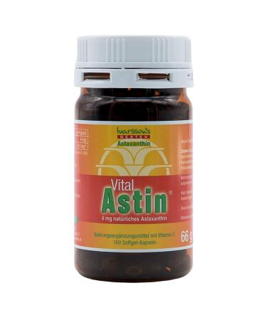 Astaxanthin I 150 Capsules I Ivarssons Vitalastin I 4 Mg Natural Astaxanthin I Sun Protection capsules with vitamin e i vegetable cell protection I natural sun protection