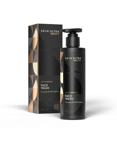 MANSCAPED Skin Ultra Face Wash - Men's Exfoliating Facial Cleanser Enriched with Ceramides for Hydrated Soft Smooth & Brighter Skin AHA Complex for Exfoliation Non-Irritating Formula 6 fl oz 6 Fl Oz (Pack of 1)