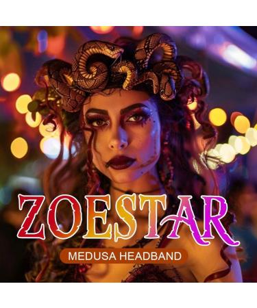 Zoestar Medusa Snake Headband Black Greek Goddess Headpiece Halloween Dress up Headdress Carnival Party Costume Hair Accessories for Women and Girls - Buy Online on GoSupps.com