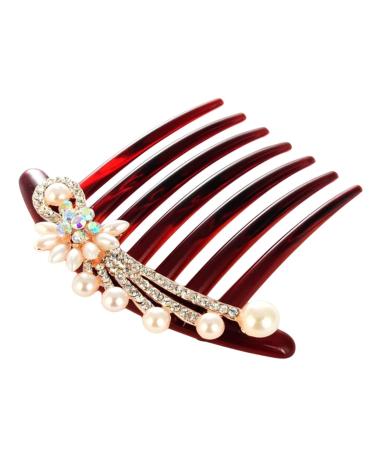 minkissy Accessories Pearl Hair Comb wedding hair comb rhinestone headpiece crystal hair comb bride headpiece hair combs bride hair comb bride hair accessories pearls hair comb Comb