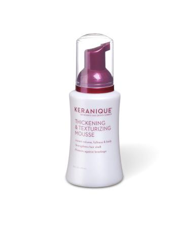 Keranique Thickening & Texturizing Mousse, 3.4 Fl Oz  Instant Volume, Thickness and Body, Leaving Hair with Smooth and Soft Touch | Strengthens Hair Shaft and Protects Against Breakage