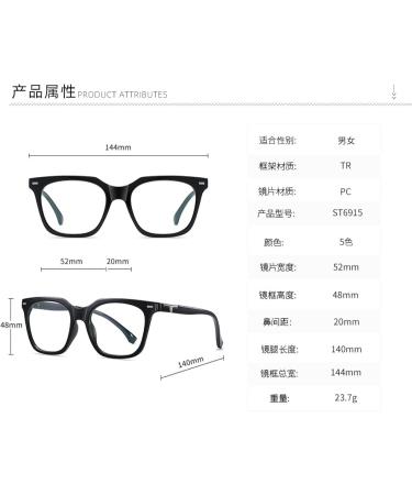 TR90 Blue Light Blocking Glasses for Men & Women - Anti UV Ray Reading Glasses - Stylish Black-Brown Square Frame 52mm - Buy Online on GoSupps.com