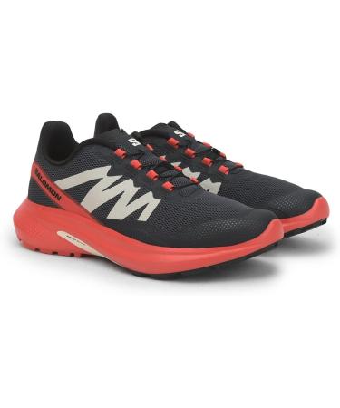 Salomon Men's Hypulse Trail Running Shoes 9.5 - Magnet/Poppy Red/Black | Lightweight & Durable - Buy Online on GoSupps.com