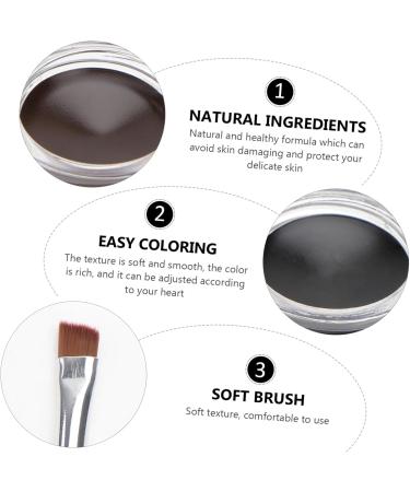 Angoily 2pcs Black Waterproof Eyeliner Cream Eyeshadow Eye Shadow Cream Liquid Eyeliner Lasting Gel 1 count (Pack of 1) As Shown - Buy Online on GoSupps.com