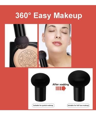 Mushroom Head Air Cushion CC Cream Cushion Foundation BB Cream Moisturizing Concealer Flawless Face Foundation Makeup Base Long Lasting with Mushroom Makeup Sponge - Natural - Buy Online on GoSupps.com
