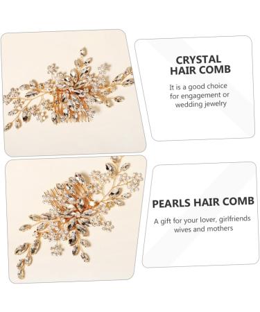 DOITOOL Flower Comb Rhinestone Hair Clips Pearl Hair Barrettes Bride Hair Clip Wedding Pearls Hairpin Women Crystal Hair Comb Tiara Zinc Alloy European and American Hair up Bridesmaid - Buy Online on GoSupps.com