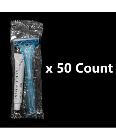 Buy 50 Pack Kheoxusa 3 Blade Disposable Razors - Individually Wrapped Travel Razors for Hotels Airbnb & More - Buy Online on GoSupps.com