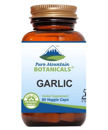 Garlic Pills - Kosher Vegan Capsules with 500mg Organic Garlic Allium Sativum Supplement