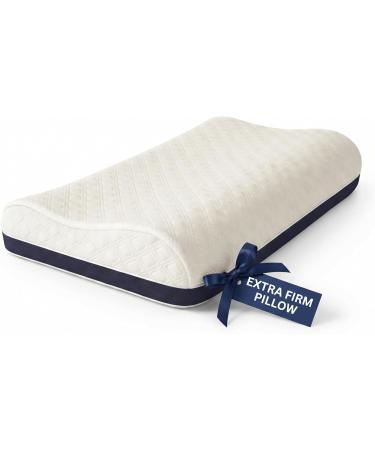 FirmNest Extra Firm Pillow for Sleeping Hard Memory Foam Neck Support Heavy Duty High Density Bed Contour Pillow Spinal Alignment & Cooling Comfort