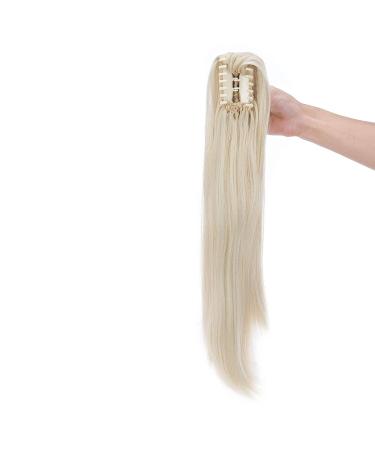 55 cm Bleached Blonde Curly Clip-In Ponytail Extensions | Wavy Synthetic Hair for Women - Buy Online on GoSupps.com