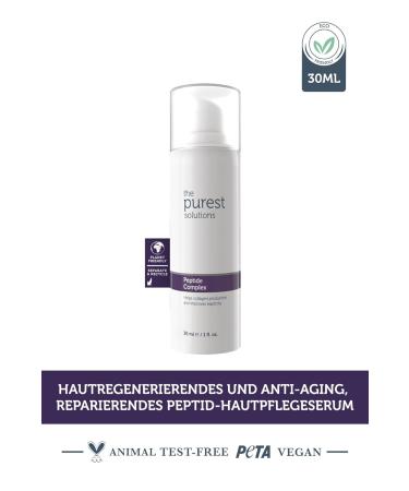 Purest Solutions Peptide Complex Serum - Vegan Anti-Aging & Skin Rejuvenation - Supports Collagen Anti-Wrinkle Care - Eco-Friendly (30 ml) - Buy Online on GoSupps.com