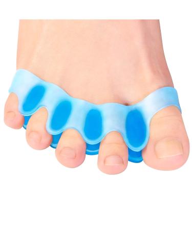 Bukihome Silicone Toe Spreader 6x Hallux Correction Toe Separators Gel Toe Separator for Bunion 6 Blue