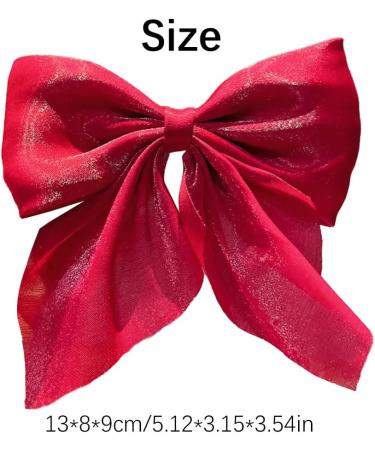 Big Hair Bows for Women Girls Coquette Bows Alligator Hair Clip Duckbill Barrette Simple Solid Color Bow Hair Clip French Style Bow for Girl Hair Accessories #08 - Buy Online on GoSupps.com