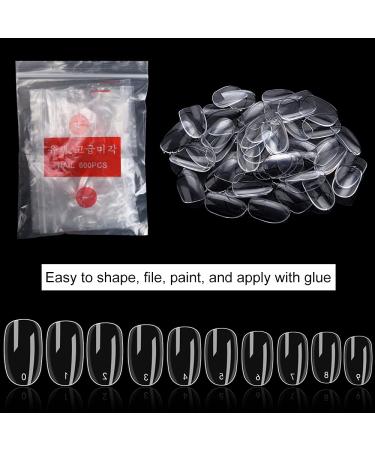 Noverlife 1200PCS Round Shape False Nails | 10 Sizes Full Cover Short Oval Fake Nails | Artificial Acrylic Nail Tips for Manicure Gel Polish Nails - Clear - Buy Online on GoSupps.com
